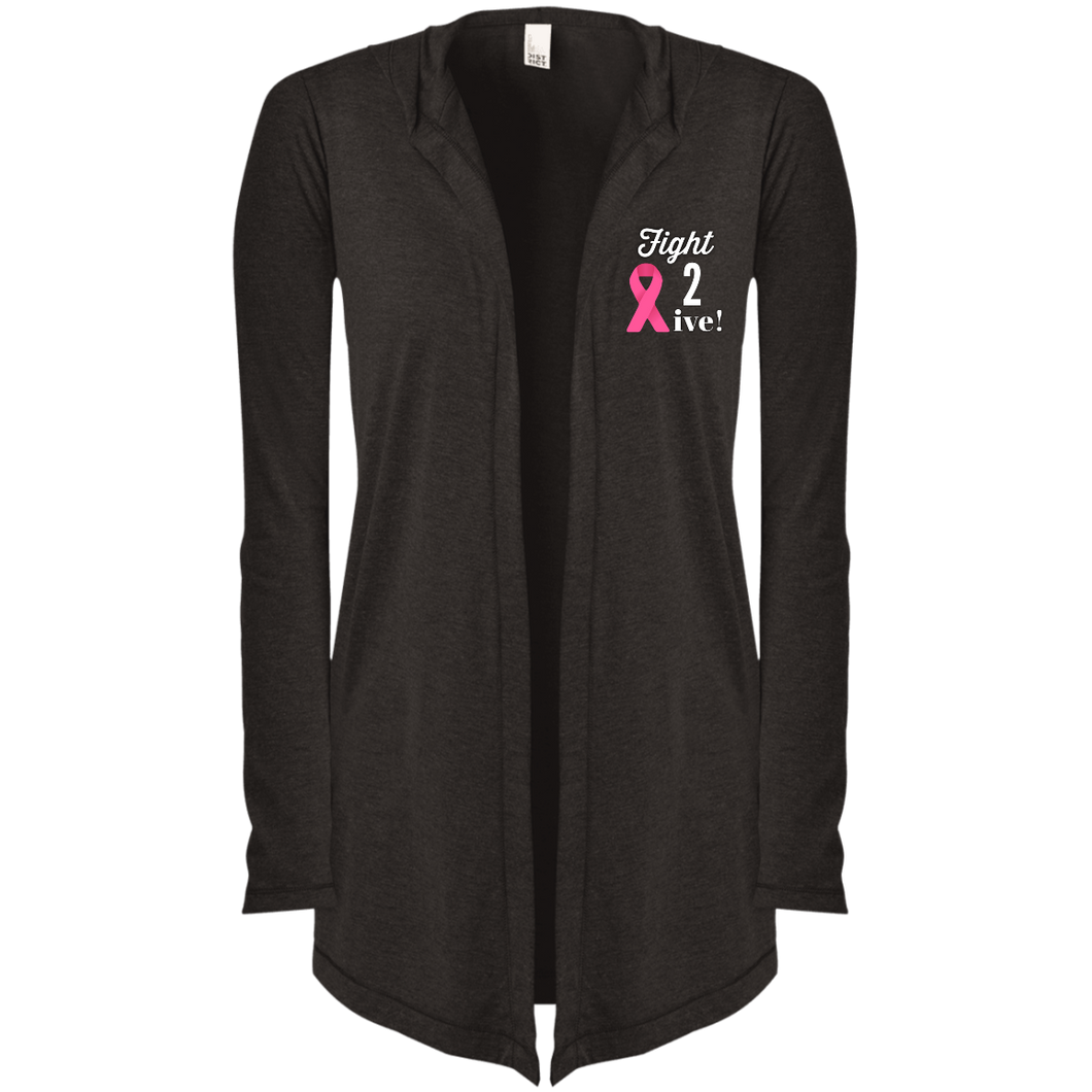“Fight 2 Live” Women's Hooded Cardigan