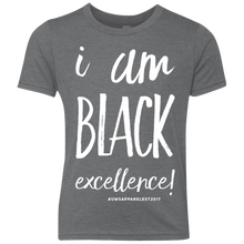 Load image into Gallery viewer, I AM BLACK EXCELLENCE Youth Triblend Crew