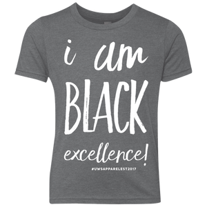 I AM BLACK EXCELLENCE Youth Triblend Crew