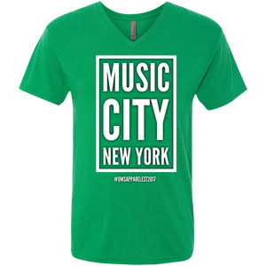 MUSIC CITY NEW YORK Men's Triblend V-Neck T-Shirt