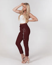 Load image into Gallery viewer, “Purposeful” Women&#39;s Belted Tapered Pants (Cranberry)