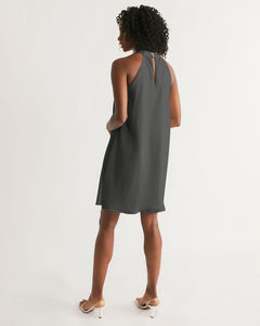 “Strength” Women's Halter Dress (Grey)