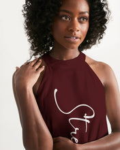 Load image into Gallery viewer, “Strength” Women&#39;s Halter Dress (Cranberry)