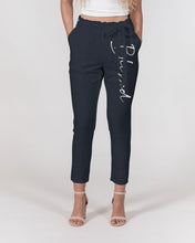 Load image into Gallery viewer, “Blessed” Women&#39;s Belted Tapered Pants (Navy)