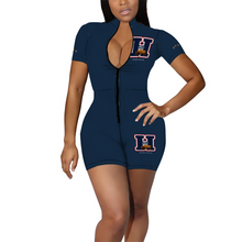 Load image into Gallery viewer, H 1867 BISON Women&#39;s  Short Sleeve Zipper Jumpsuits (Howard)