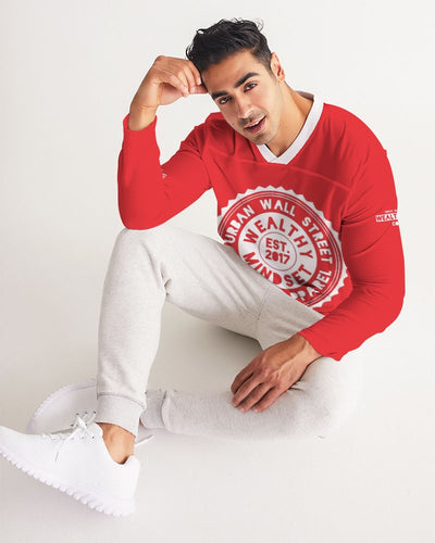 Wealthy Mindset  (Red) Men's Long Sleeve Sports Jersey