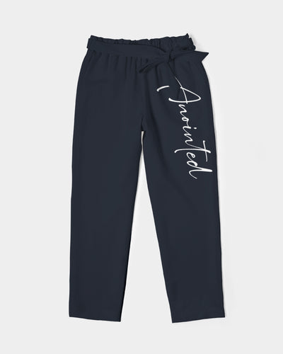“Anointed” Women's Belted Tapered Pants (Navy)