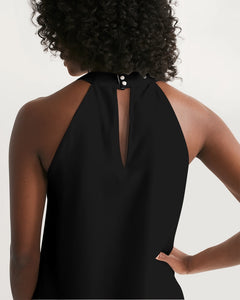 “Strength” Women's Halter Dress (Black)