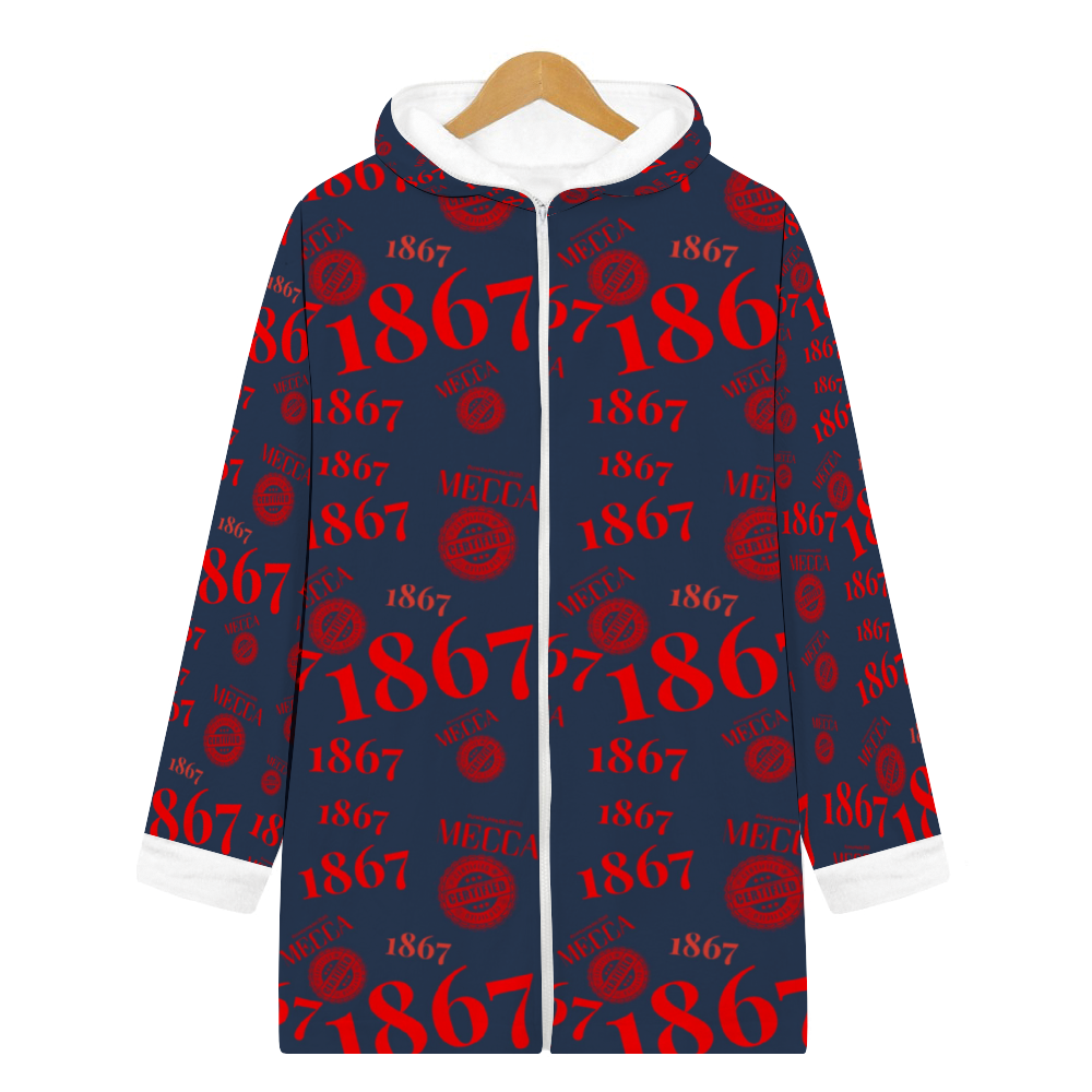 MECCA 1867 Custom Ladies Long Plush  Zipper hoodie jacket (HOWARD)  [250g Flannel]