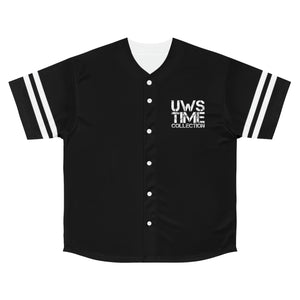 TIME COLLECTION Men's Baseball Jersey (Black/White)