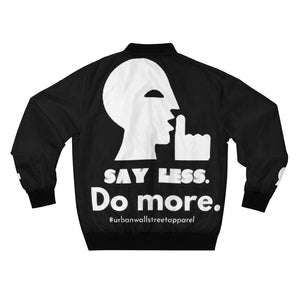 “Say Less. Do More” Men's AOP Bomber Jacket