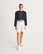 Load image into Gallery viewer, “Blessed” Women&#39;s Cropped Sweatshirt (Navy)