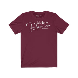 Aiden Romeo Unisex Jersey Short Sleeve Tee (f/b/sleeve details)